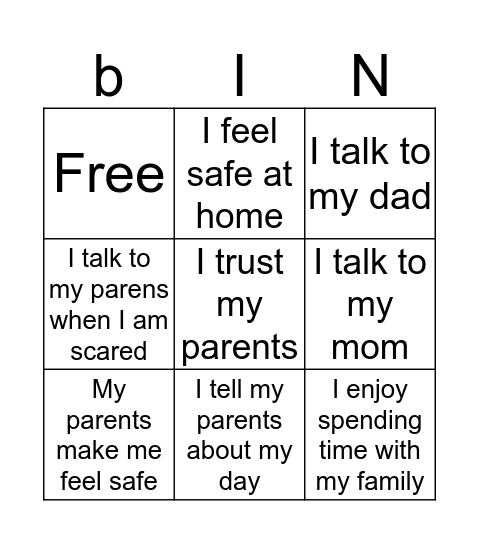 Communication  Bingo Card