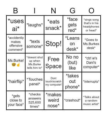 Alex Bingo Card