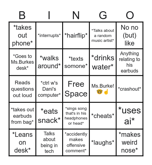 Alex Bingo Card