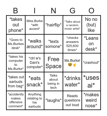 Alex Bingo Card