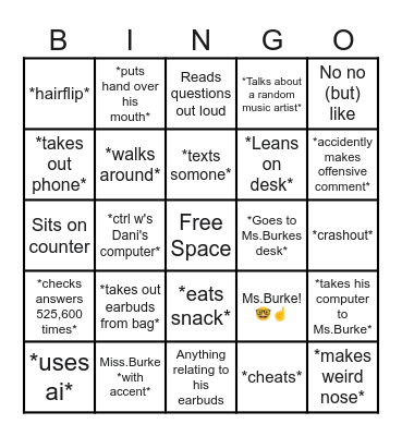 Alex Bingo Card