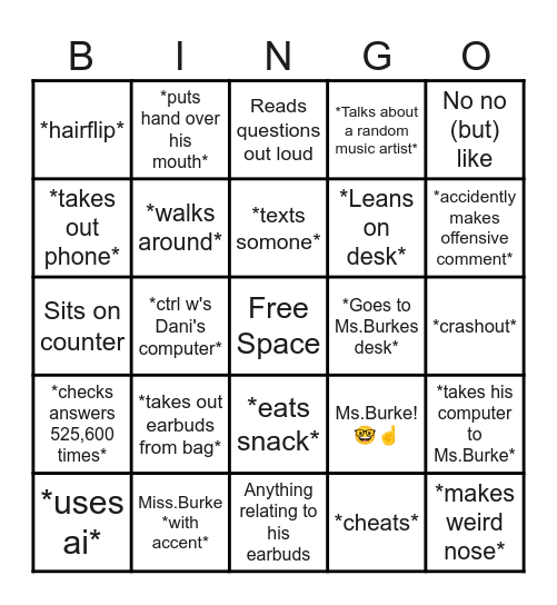 Alex Bingo Card