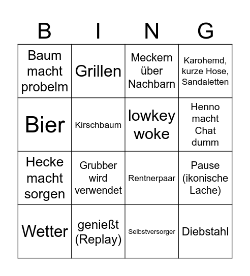 Clash im Kleingarten | Hänno reagiert auf Spiegel TV Bingo Card