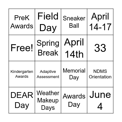 April 2025 SIC Bingo Card