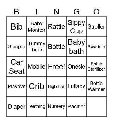 BABY Bingo Card