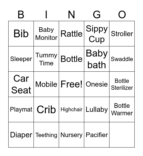 BABY Bingo Card