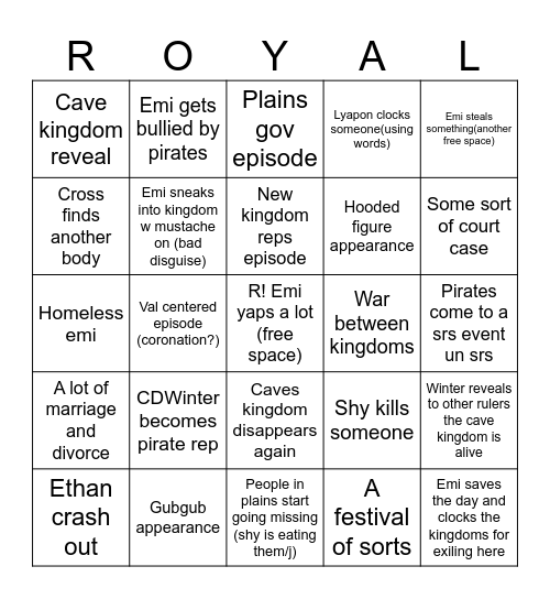 R! Bingo Card