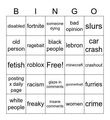 reels Bingo Card