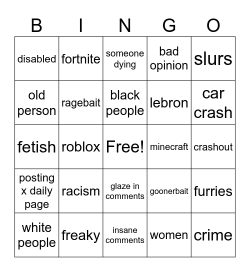 reels Bingo Card
