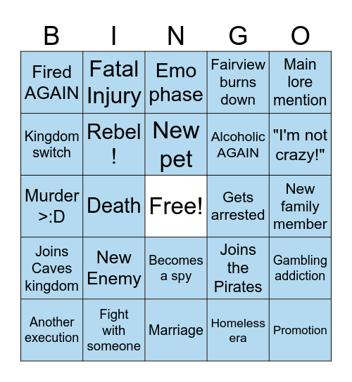 Cordelia Oxford S2 Bingo Card Bingo Card