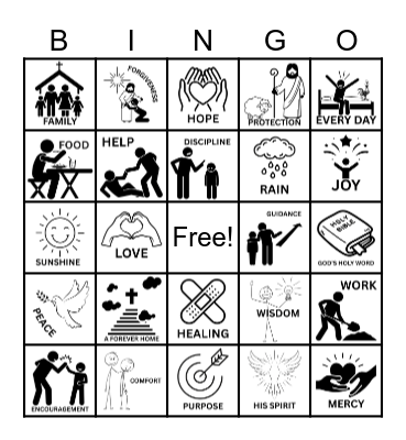 Because God is GRACIOUS He gives us... Bingo Card