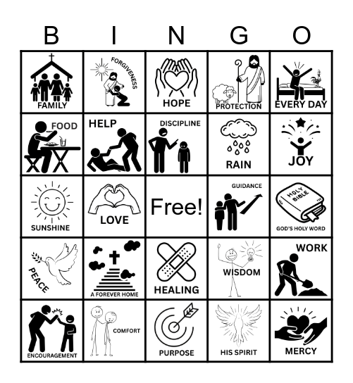 Because God is GRACIOUS He gives us... Bingo Card