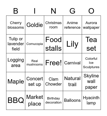 Annual Events ACNH Bingo Card