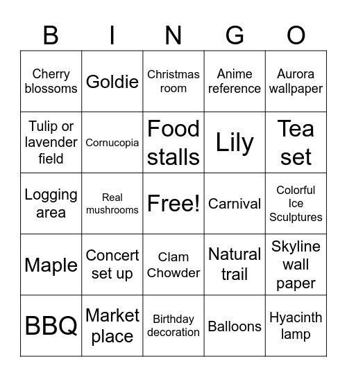 Annual Events ACNH Bingo Card