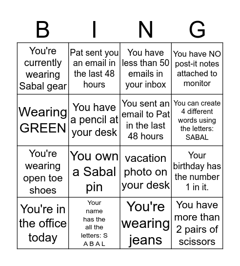 OFFICE BINGO - FRIDAY EDITION Bingo Card