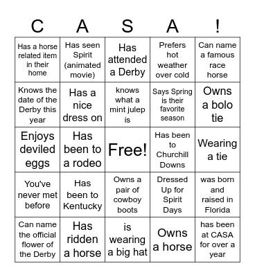 Find Someone Who Bingo Card