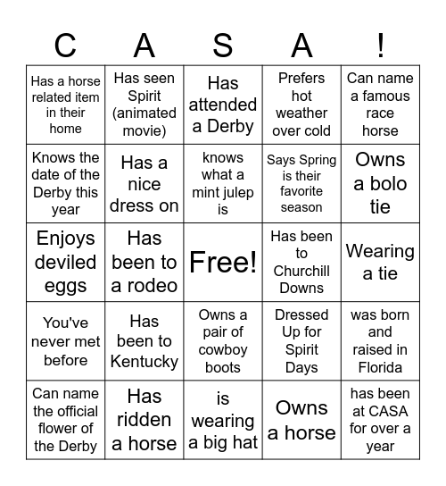 Find Someone Who Bingo Card