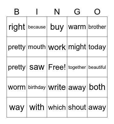 Addi's Bingo Card
