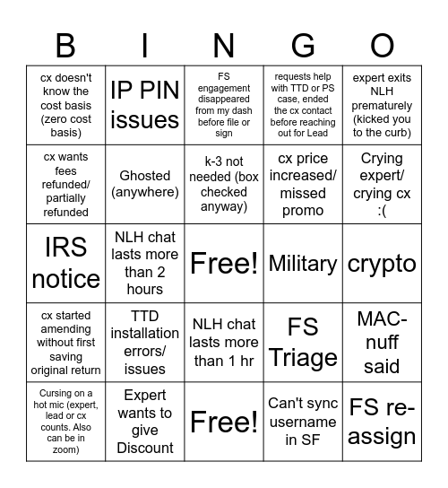TurboTastic Bingo take 2 Bingo Card