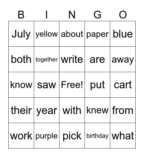 Addi Bingo! Bingo Card