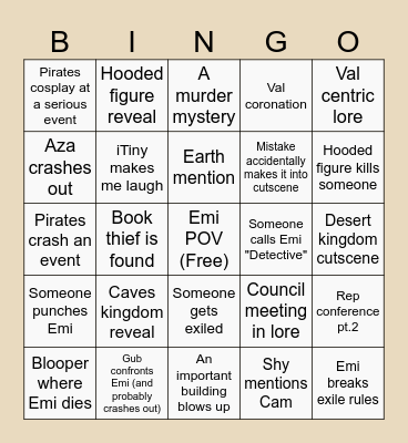 Royals S2 Bingo Card