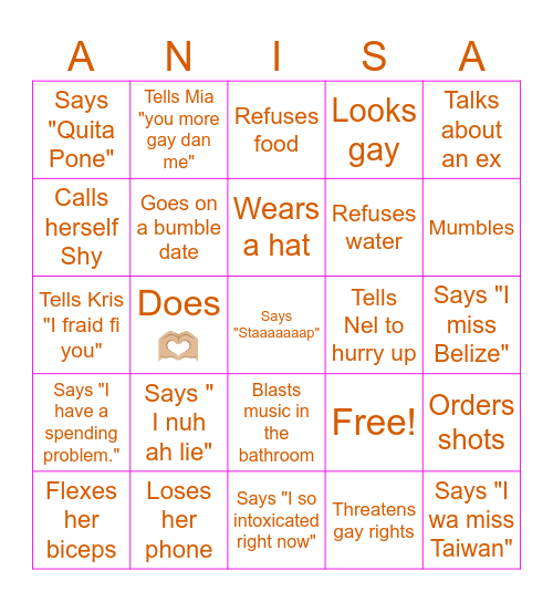 Wonder Weekend Bingo Card