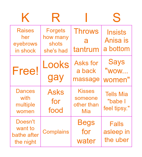 Wonder Weekend Bingo Card