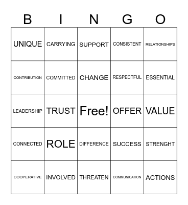 STICK TOGETHER Bingo Card