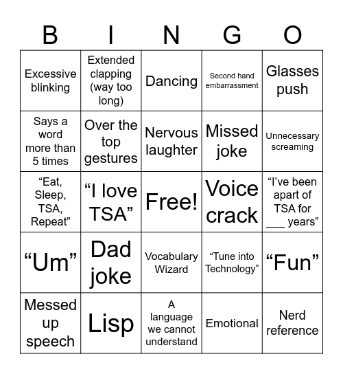 Nerd Bingo Card
