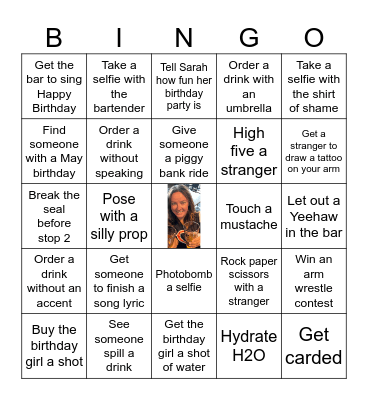 TRAIN CRAWL BINGO Card