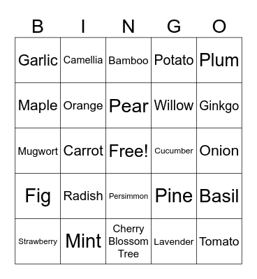 Arbor Day ! Bingo Card