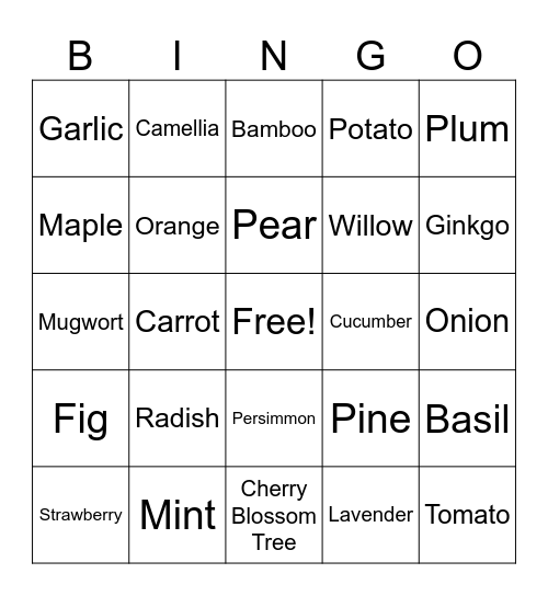 Arbor Day ! Bingo Card
