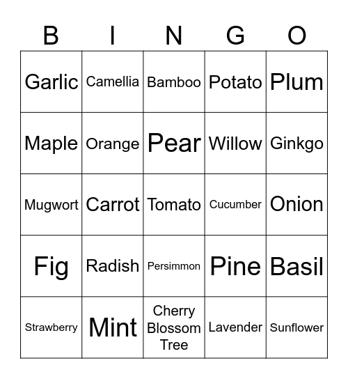Arbor Day ! Bingo Card