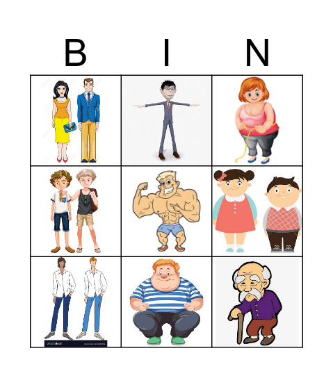 Physical Description Bingo Card
