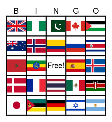 Girl Scout Flag Bingo Card