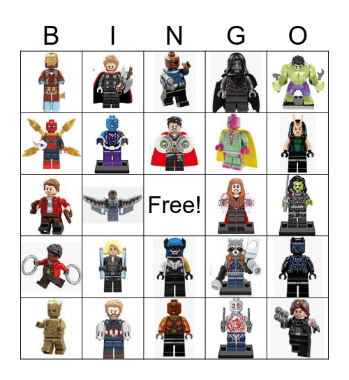 Avengers Infinity War Bingo Card