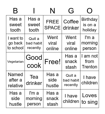 Get to Know Me - USI Bingo Card