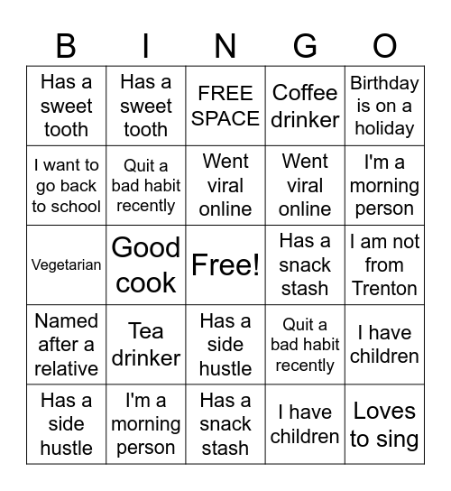 Get to Know Me - USI Bingo Card