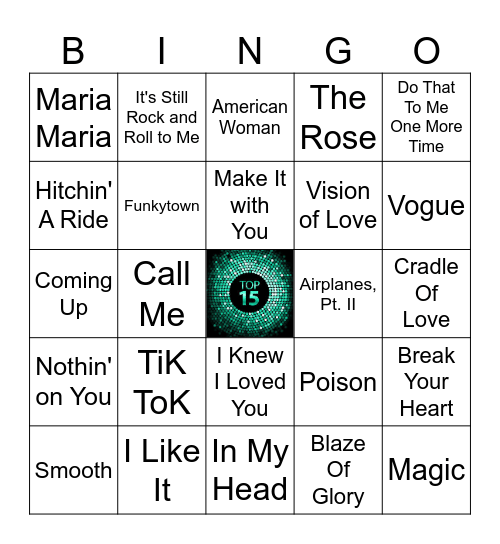 Top 15- The 0's Bingo Card