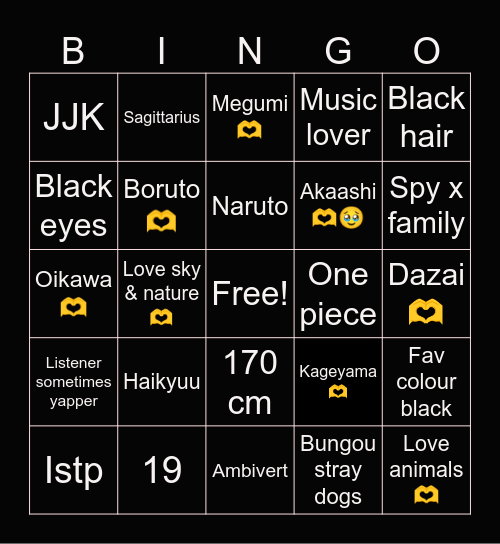 How similar are we ? Bingo Card