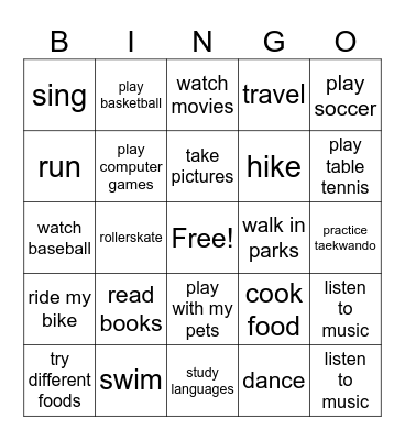I often... Bingo Card