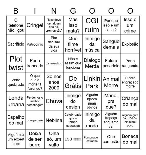 Bingo Premonição Bingo Card