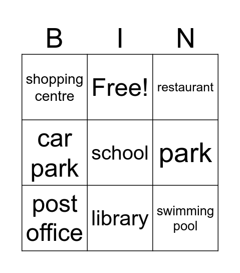 Our town Bingo Card