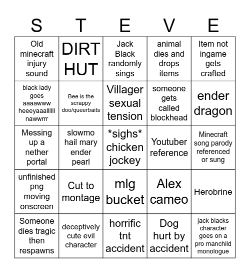 MINECRAFT /reg/ HOES-DOWN Bingo Card