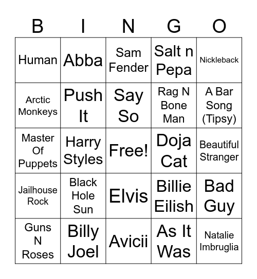 Jungle Bingo Card