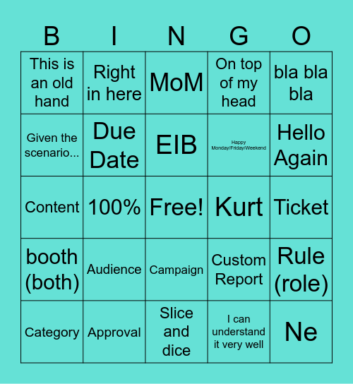 WD Learning V3 Bingo Card