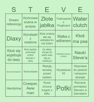 Minecraft Movie Bingo ⛏️ Bingo Card