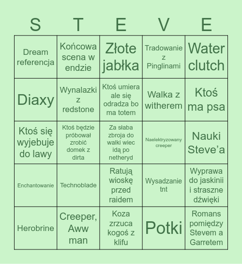 Minecraft Movie Bingo ⛏️ Bingo Card