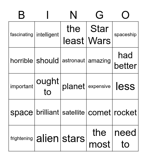 7 unit , 6 klasa Bingo Card