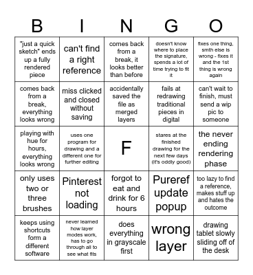 art bingo Card